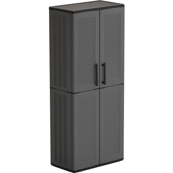 Armario alto línea easy de polipropileno gris oscuro, 68 x 37 x 163 cm